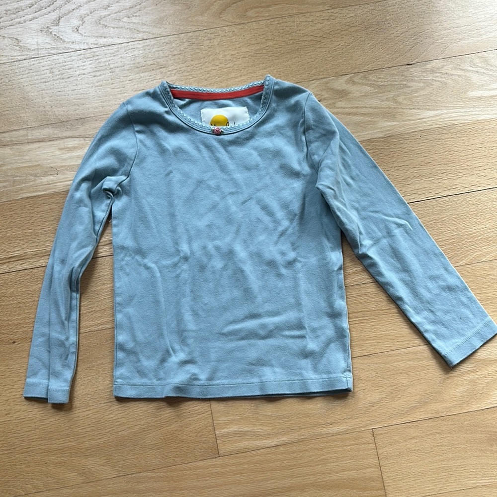 Mini Boden Kids Long Sleeve light Blue Shirt